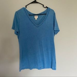 Blue V-neck T-shirt